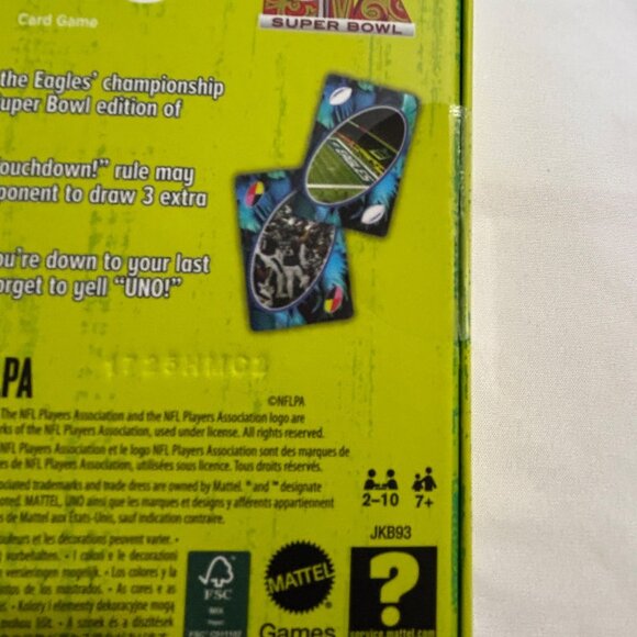 UNO Fandom Philadelphia Eagles Super Bowl LIX Champions NFL Card Game NIB - Picture 8 of 8